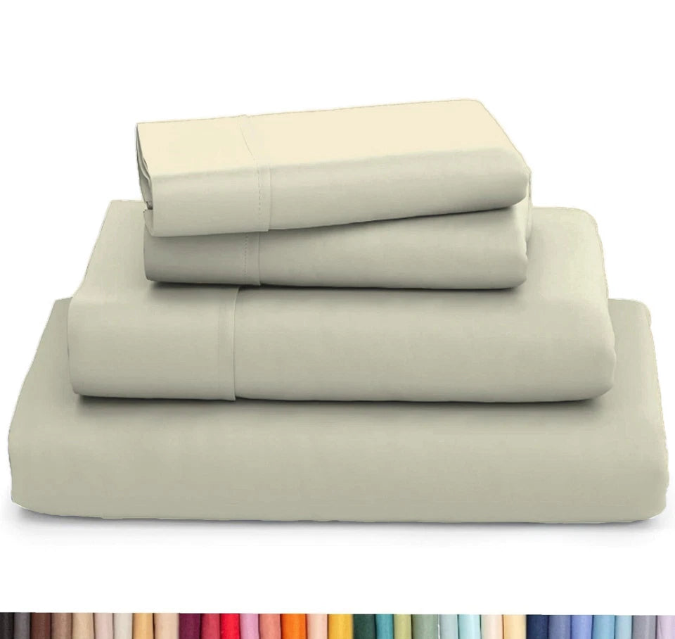 Premium Bamboo 4 Piece Sheet Set 2200 Series Silky Soft Cooling Bed Sheets Wrinkle Resistant